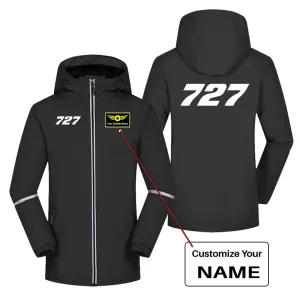 727 Flat Text Designed Rain Coats & Jackets