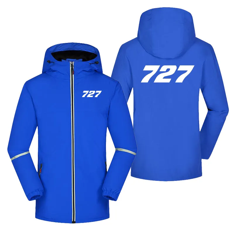 727 Flat Text Designed Rain Coats & Jackets