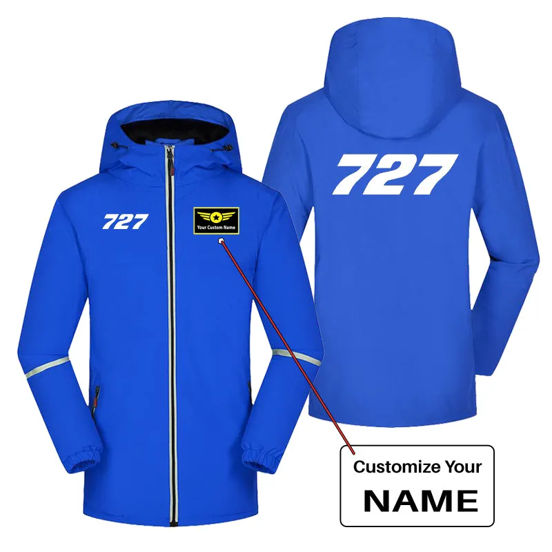 727 Flat Text Designed Rain Coats & Jackets