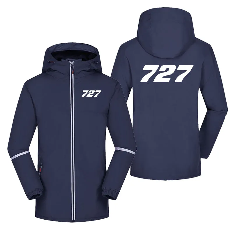 727 Flat Text Designed Rain Coats & Jackets