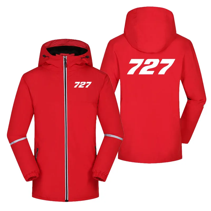727 Flat Text Designed Rain Coats & Jackets
