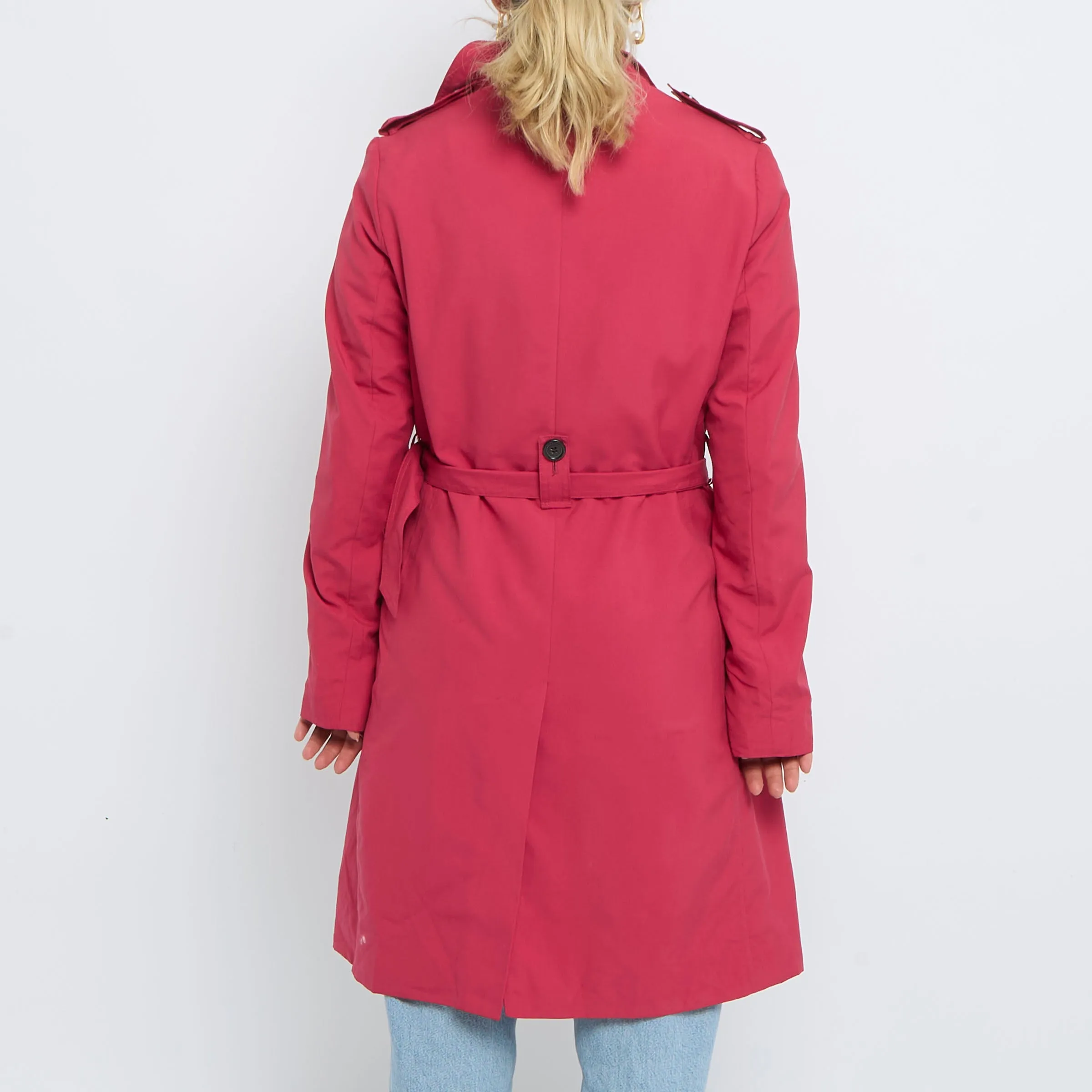 Belt  Buttoned Short Trench Coat - UK 8