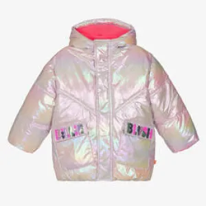 Billieblush Girls Pink Sequin Puffer Coat