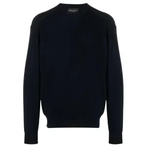 Black Merino Waffle Knit Crewneck