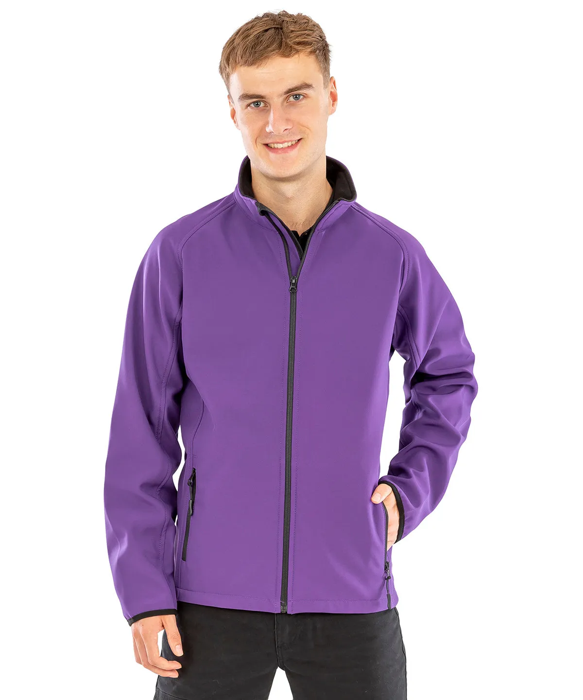 Black/Orange - Core printable softshell jacket