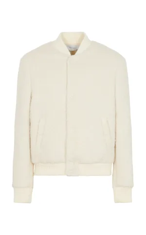 Brandon Bomber Jacket in Ivory Cashmere Boucle