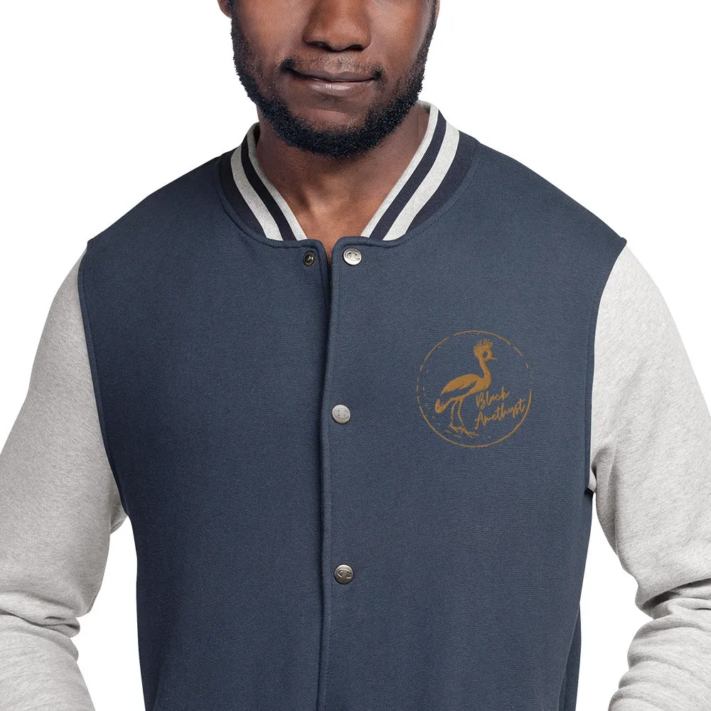 CraneStamp- Embroidered Champion Bomber Jacket