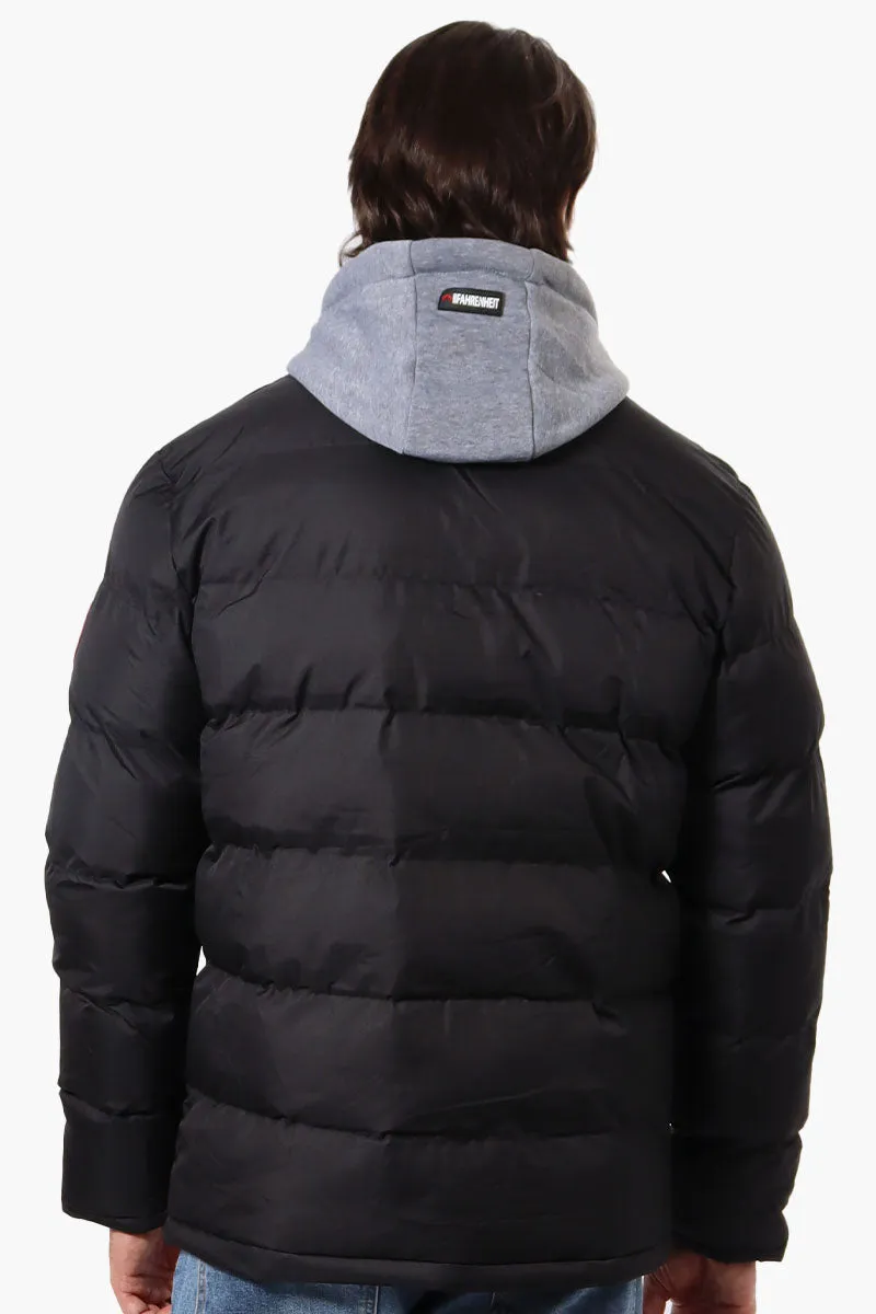 Sure! Heres an optimized version of the product title:

Mens Black Fahrenheit Fleece Hooded Bubble Bomber Jacket