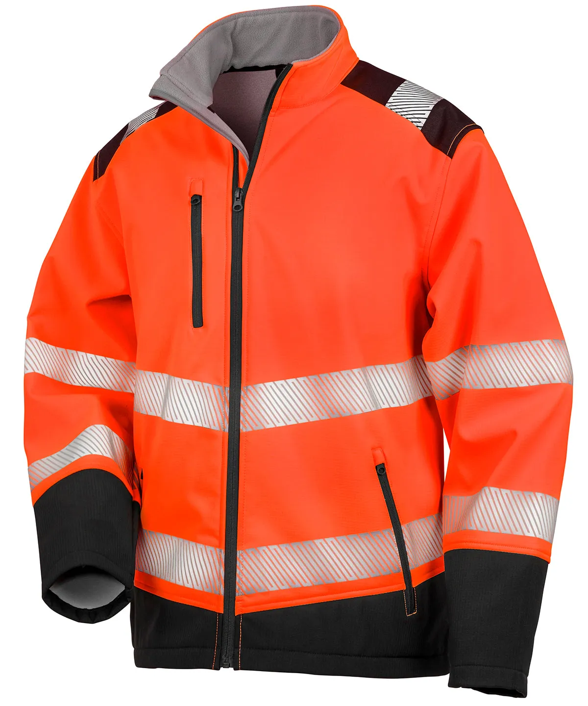 Fluorescent Orange/Black - Printable ripstop safety softshell