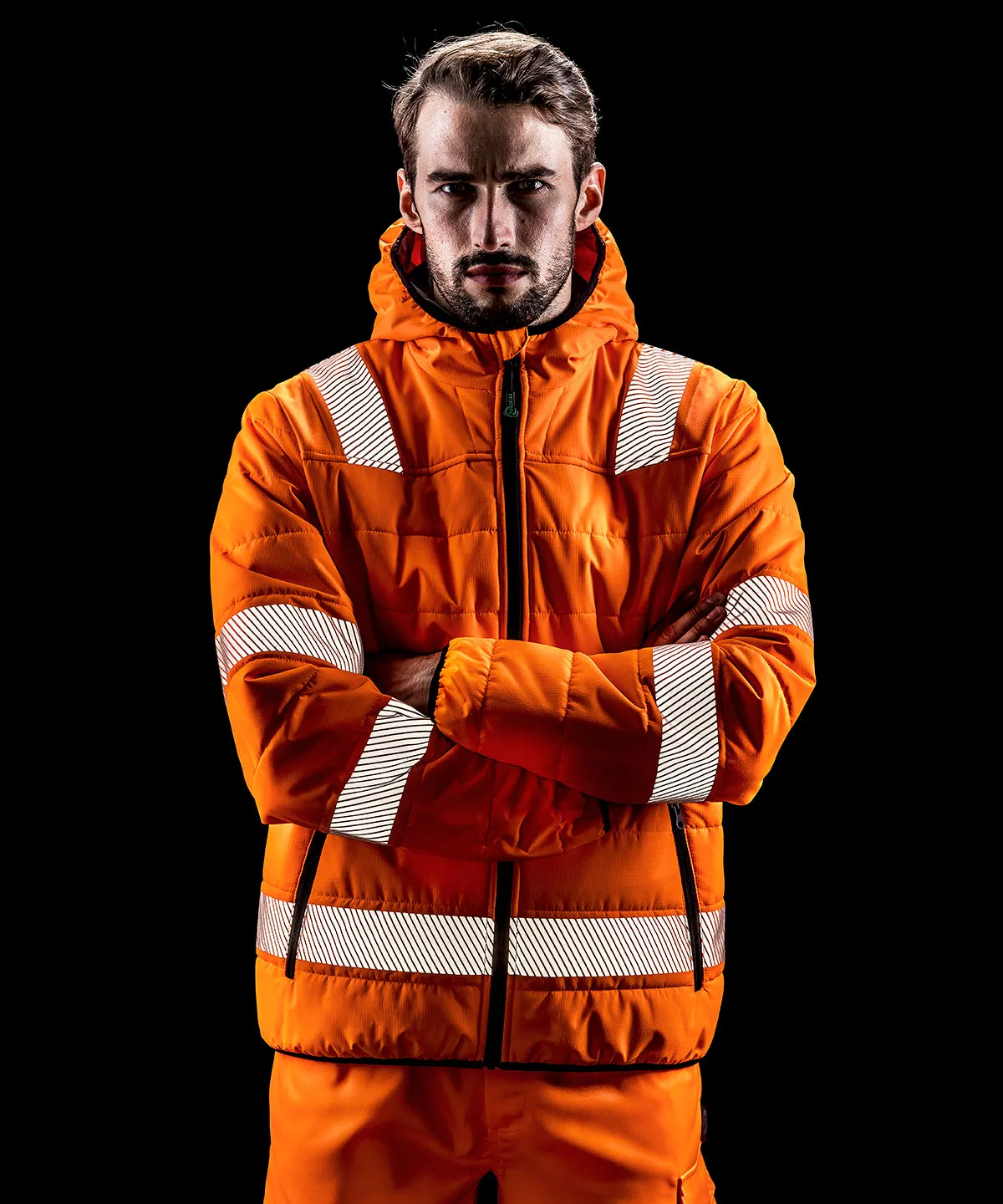 Fluorescent Yellow - Recycled ripstop padded safety jacket