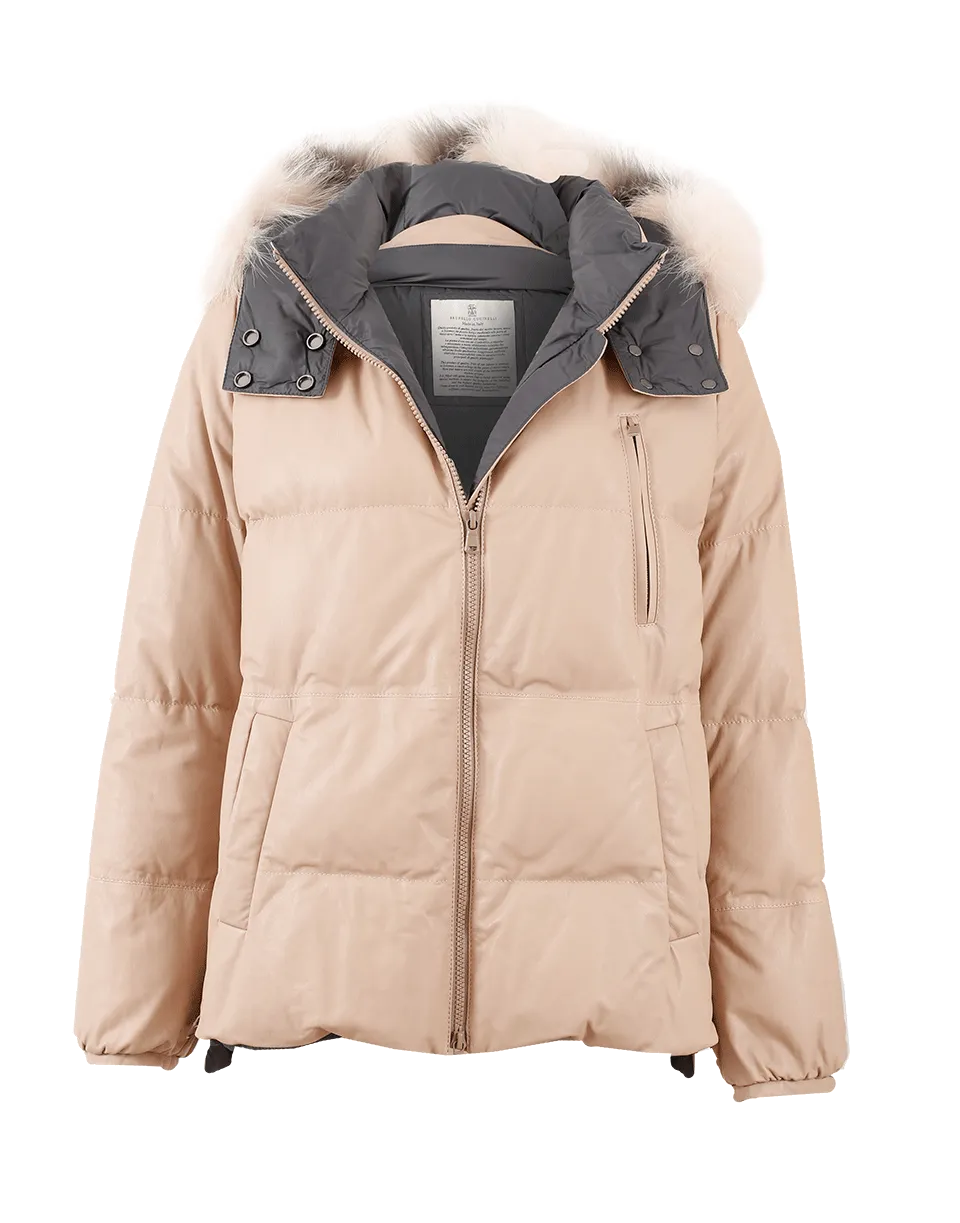 Leather Puffer Jacket