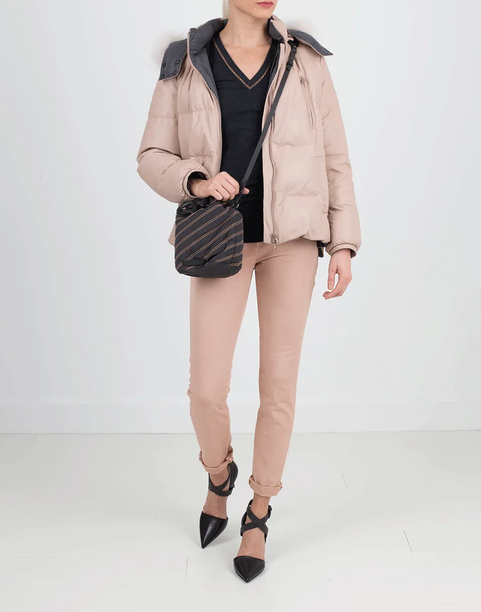Leather Puffer Jacket