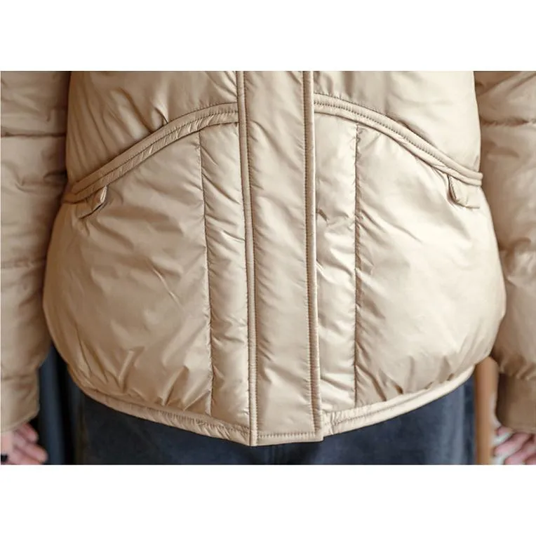 Lightweight Cropped Stand-Up Collar Windproof Puffer Jacket