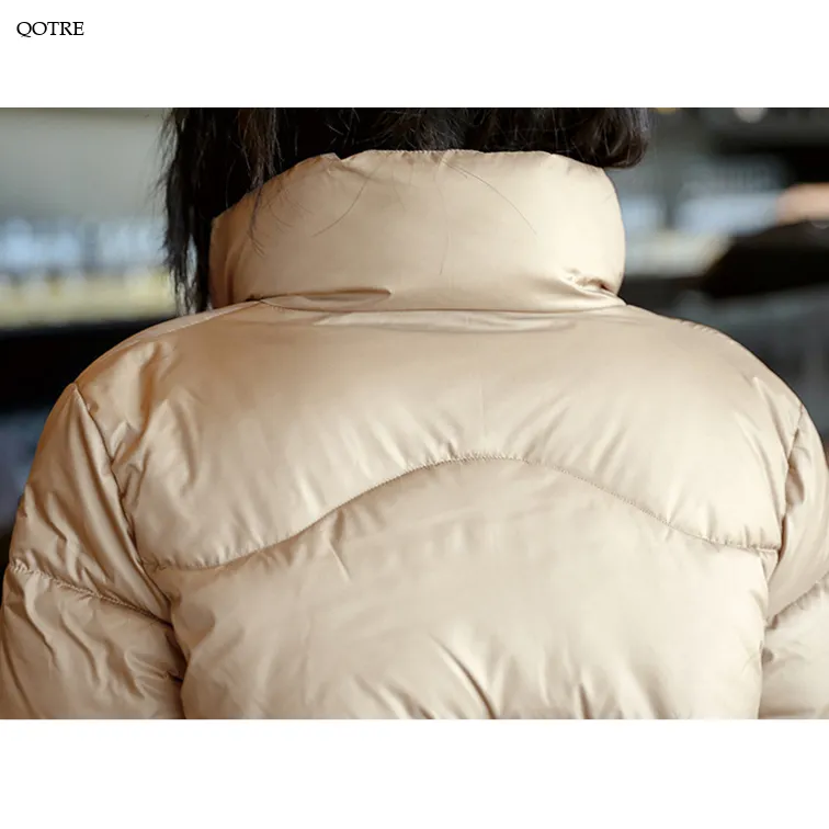 Lightweight Cropped Stand-Up Collar Windproof Puffer Jacket