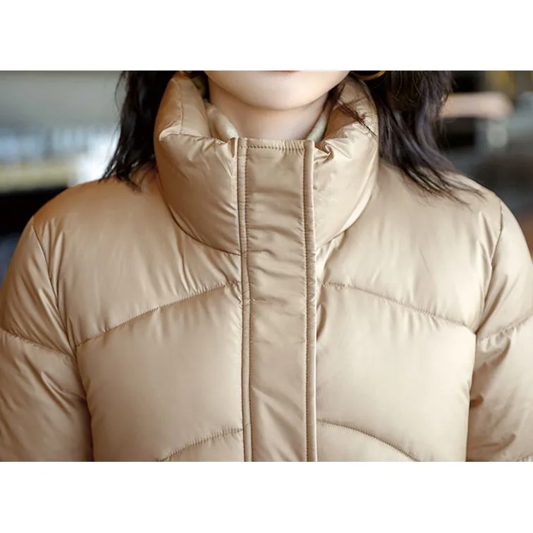 Lightweight Cropped Stand-Up Collar Windproof Puffer Jacket