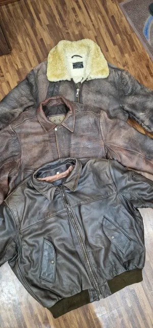 Mens flight leather jacket