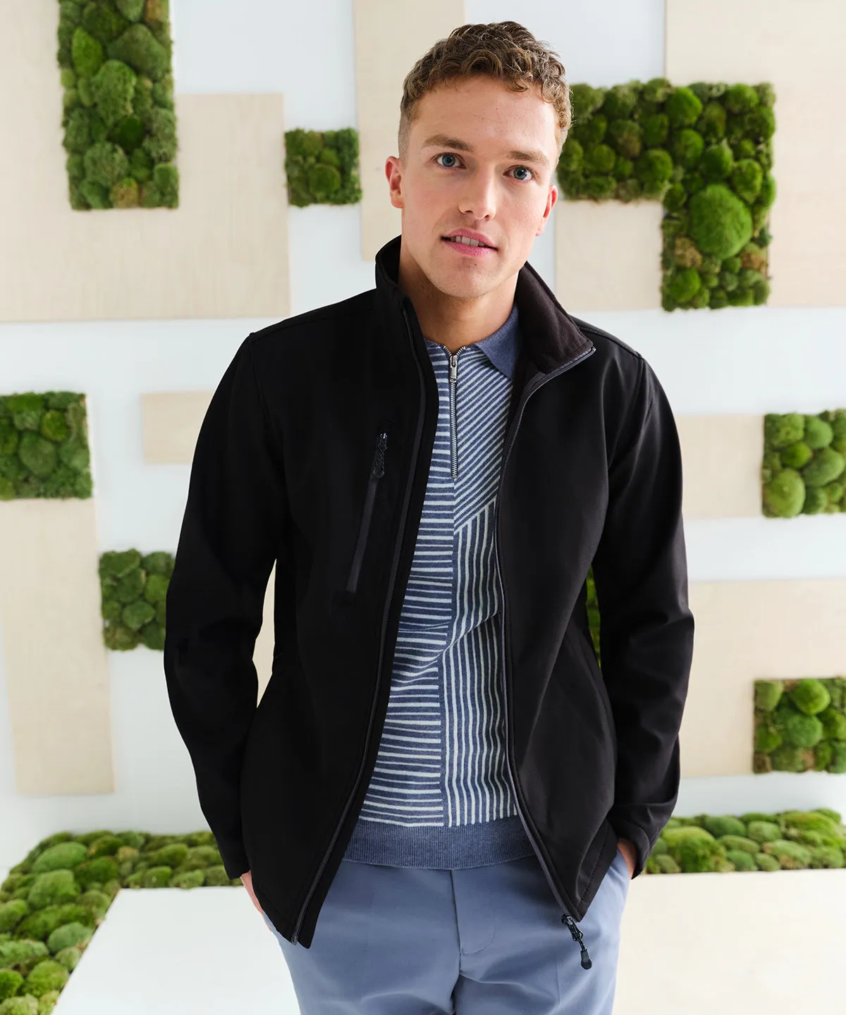 Navy - Honestly Made recycled softshell jacket