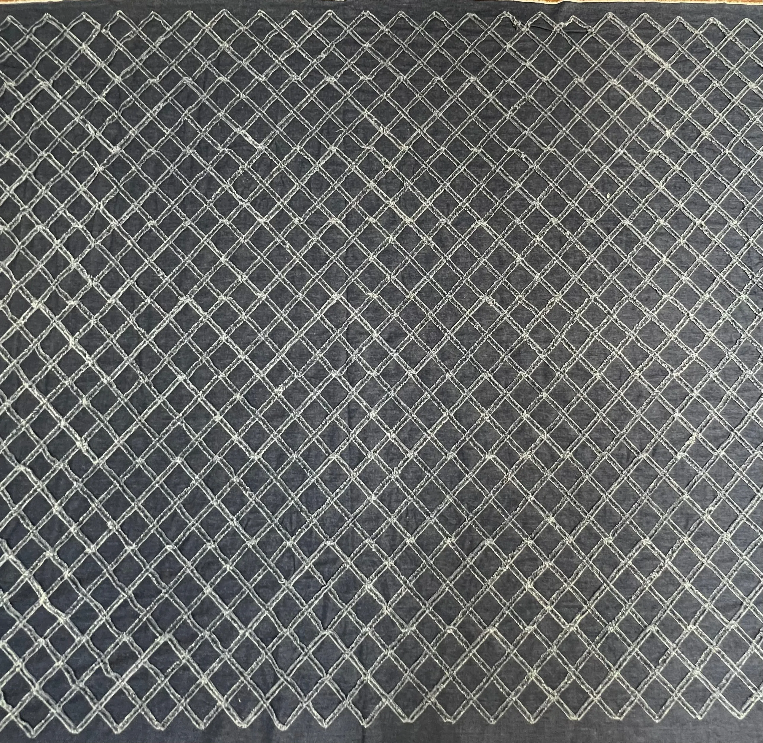 Textured Denim Checkered Fabric