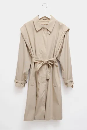 VINTAGE EXTRA BIG SHOULDERS TRENCH