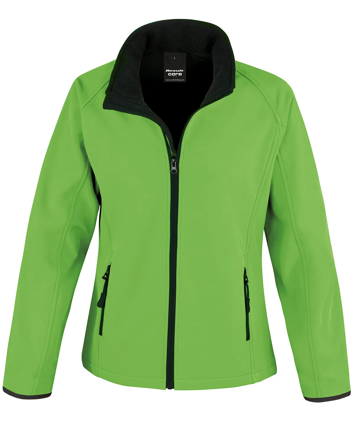 Vivid Green/Black - Women's Core printable softshell jacket