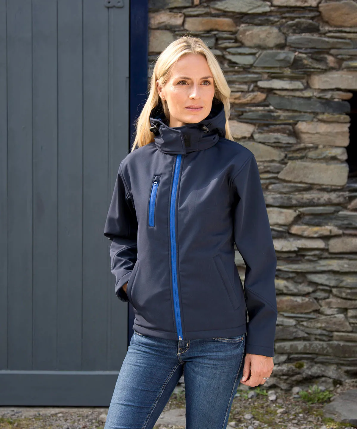 Vivid Green/Black - Women's Core TX performance hooded softshell jacket