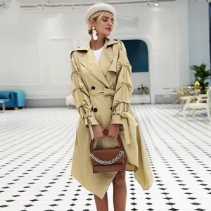 Women's Autumn Irregular Long Trench