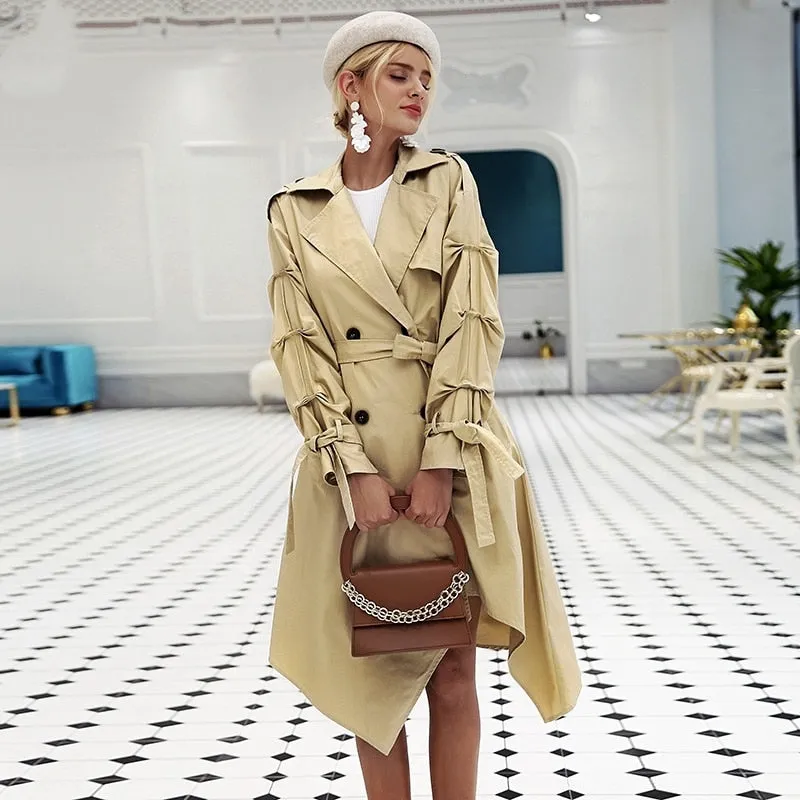 Women's Autumn Irregular Long Trench