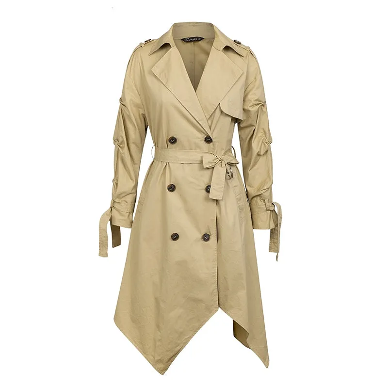 Women's Autumn Irregular Long Trench