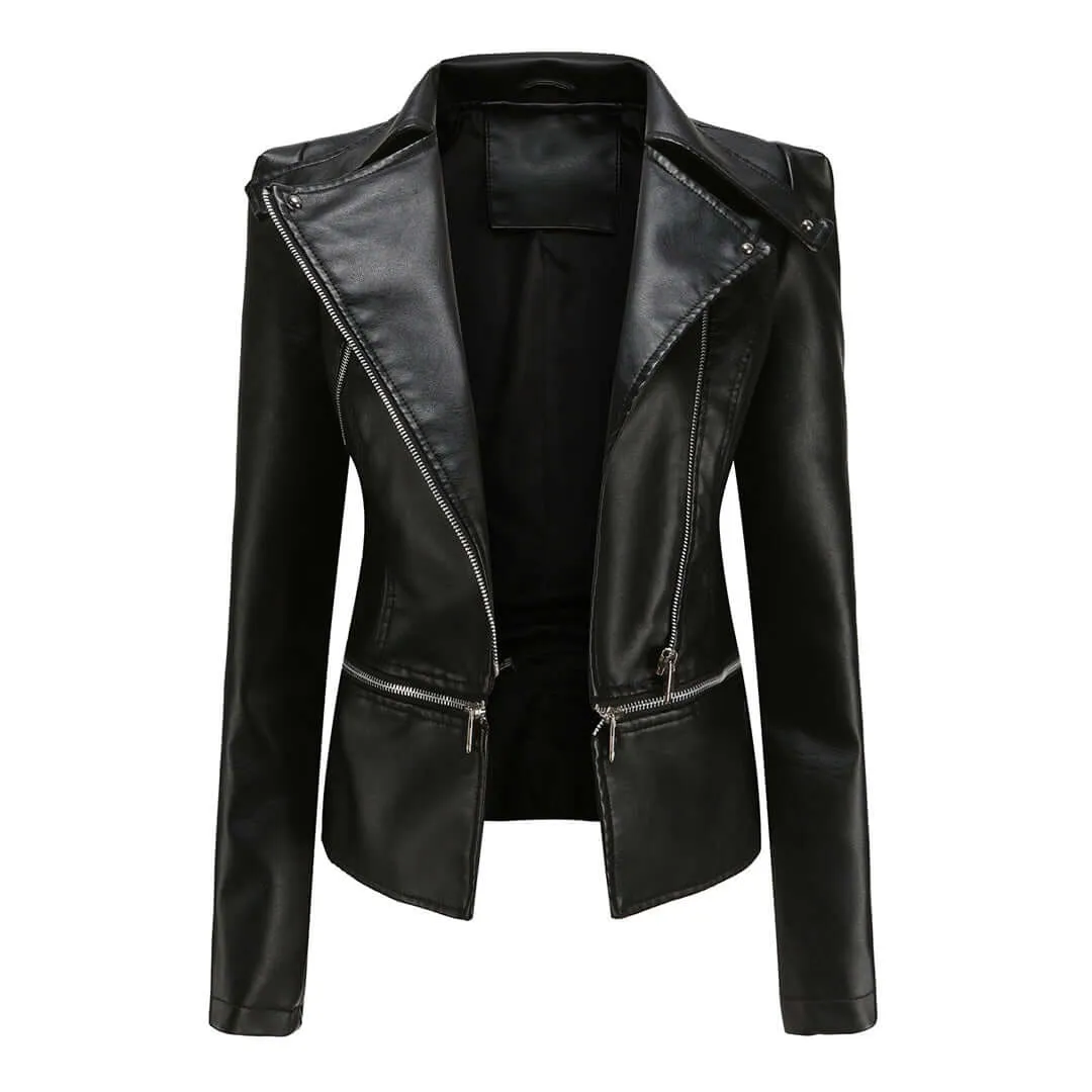 Women's Rugged Biker Jacket: Stylish & Durable Outerwear