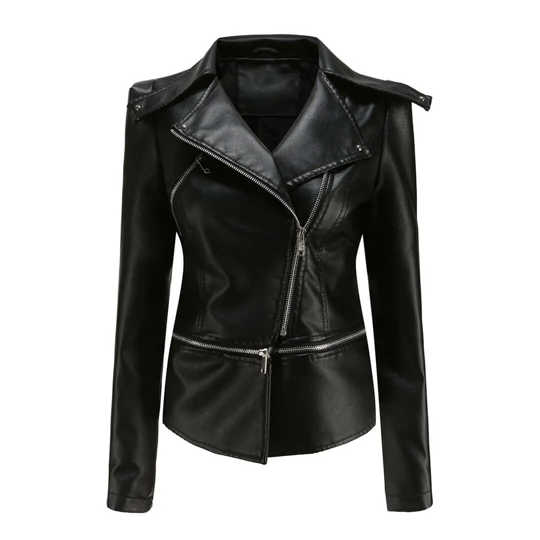Women's Rugged Biker Jacket: Stylish & Durable Outerwear
