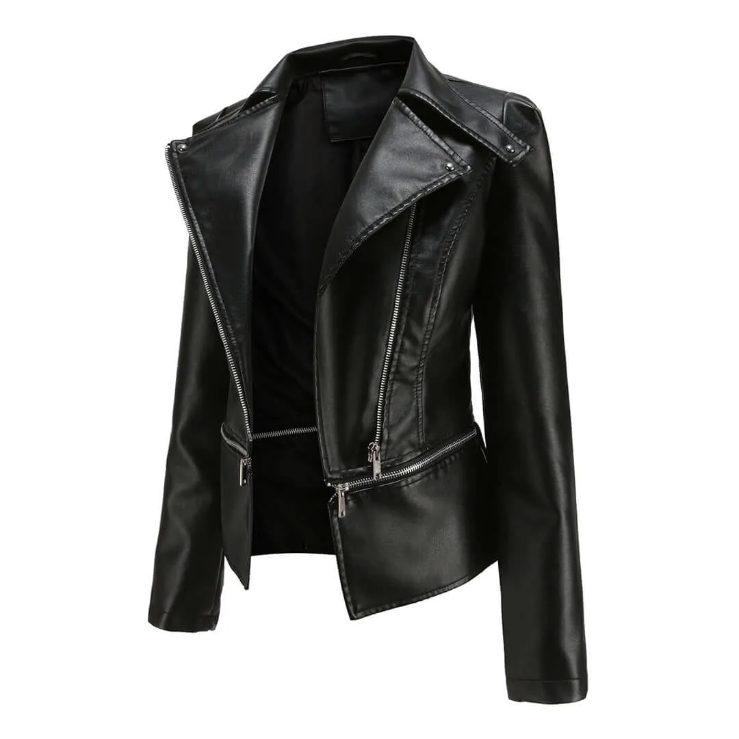 Women's Rugged Biker Jacket: Stylish & Durable Outerwear