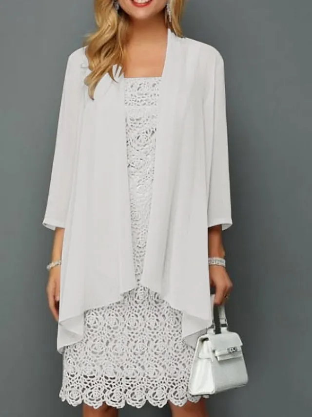 Women's Wrap Mother's Wraps Coats / Jackets Elegant Sun Protection 3/4 Length Sleeve Chiffon Wedding Wraps With Ruching For Party Evening Spring & Summer