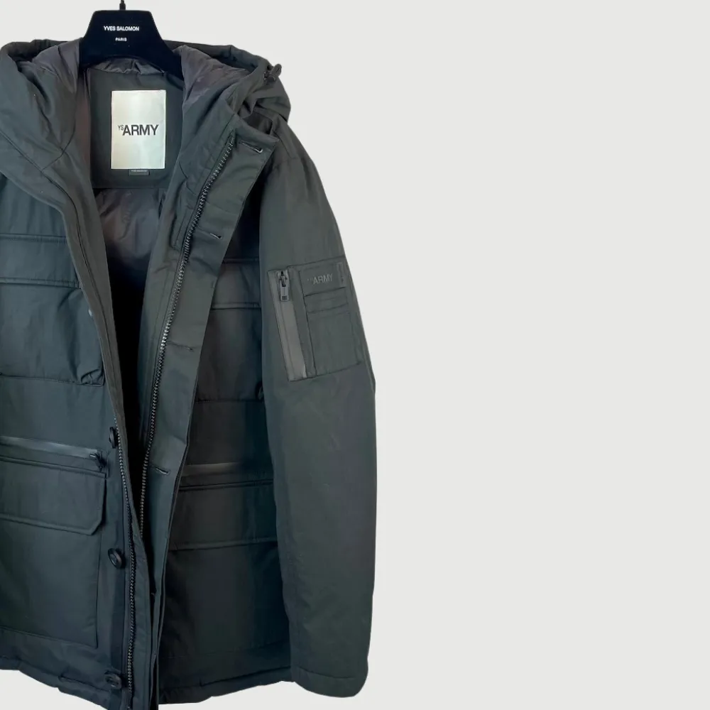 Yves Salomon Mens Bachette Coat - Noir