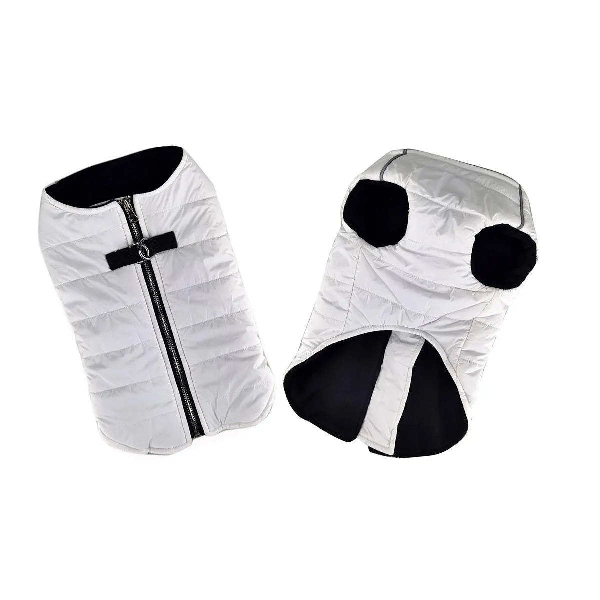 Zip-Up Puffer Vest Dog Coat White